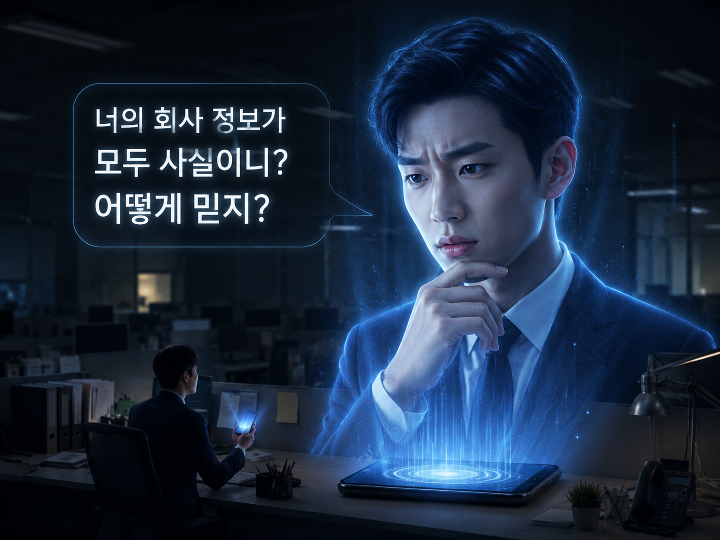 AI 의 의심·검증·신뢰 과정 장면